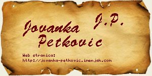 Jovanka Petković vizit kartica